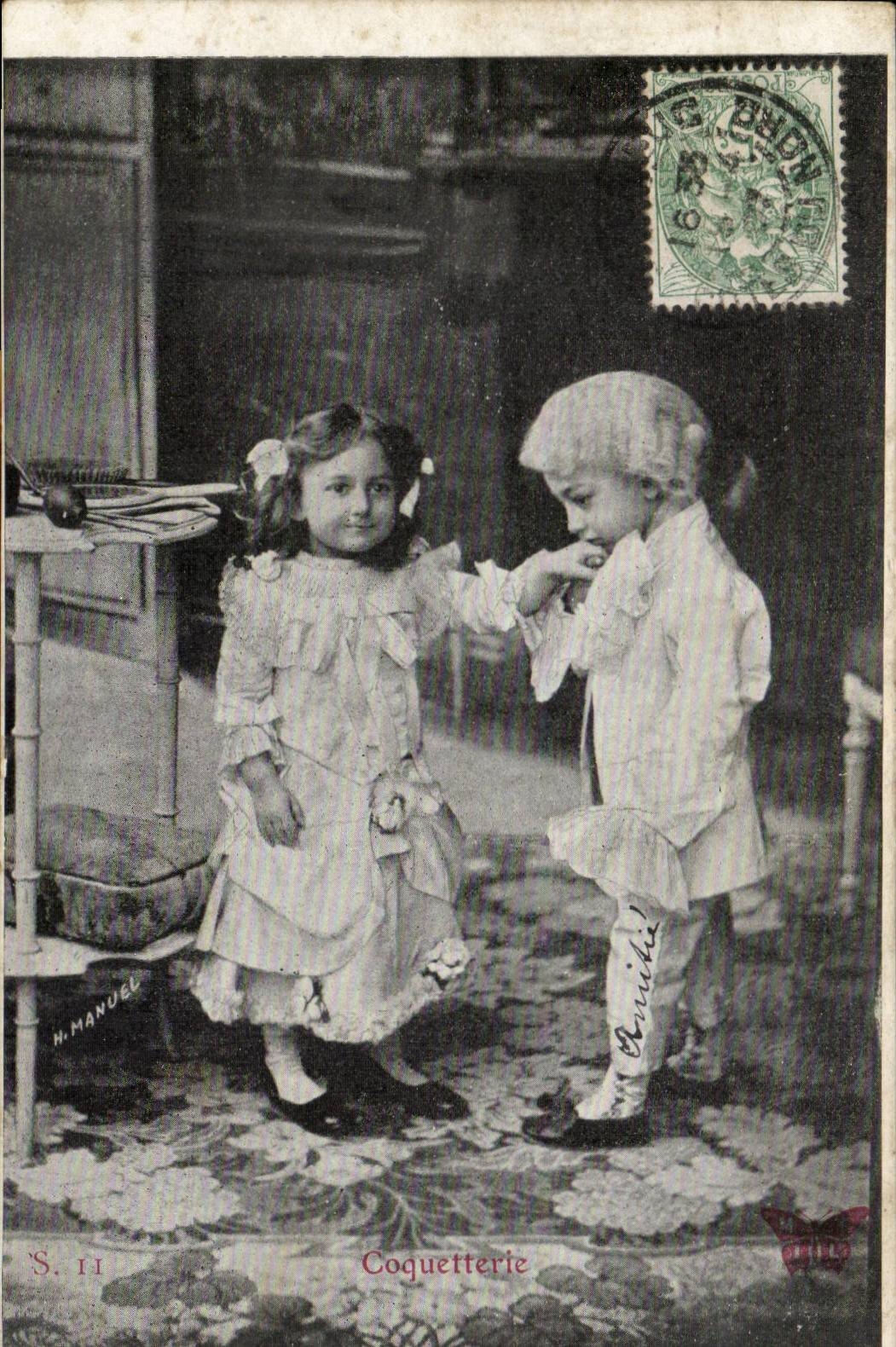 CPA Fantasy Coquetterie Children