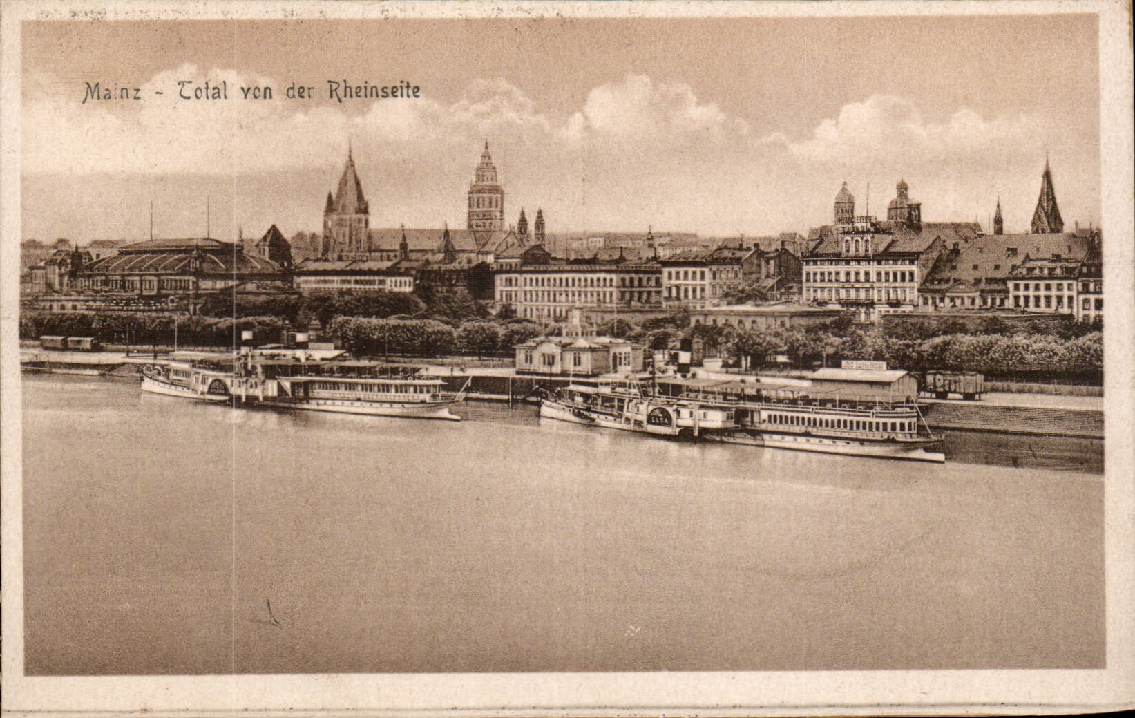 CPA Total Mainz von der Rheinseite