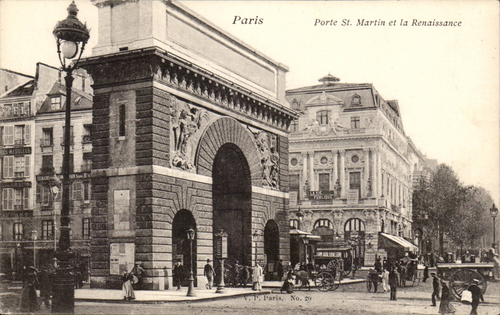 Paris CPA Gate Saint Martin and Renaissance