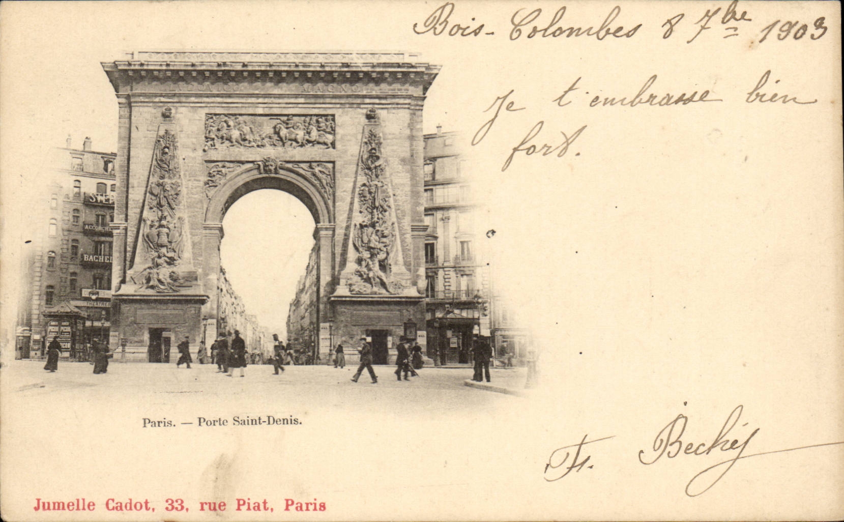 Paris CPA the door St Denis