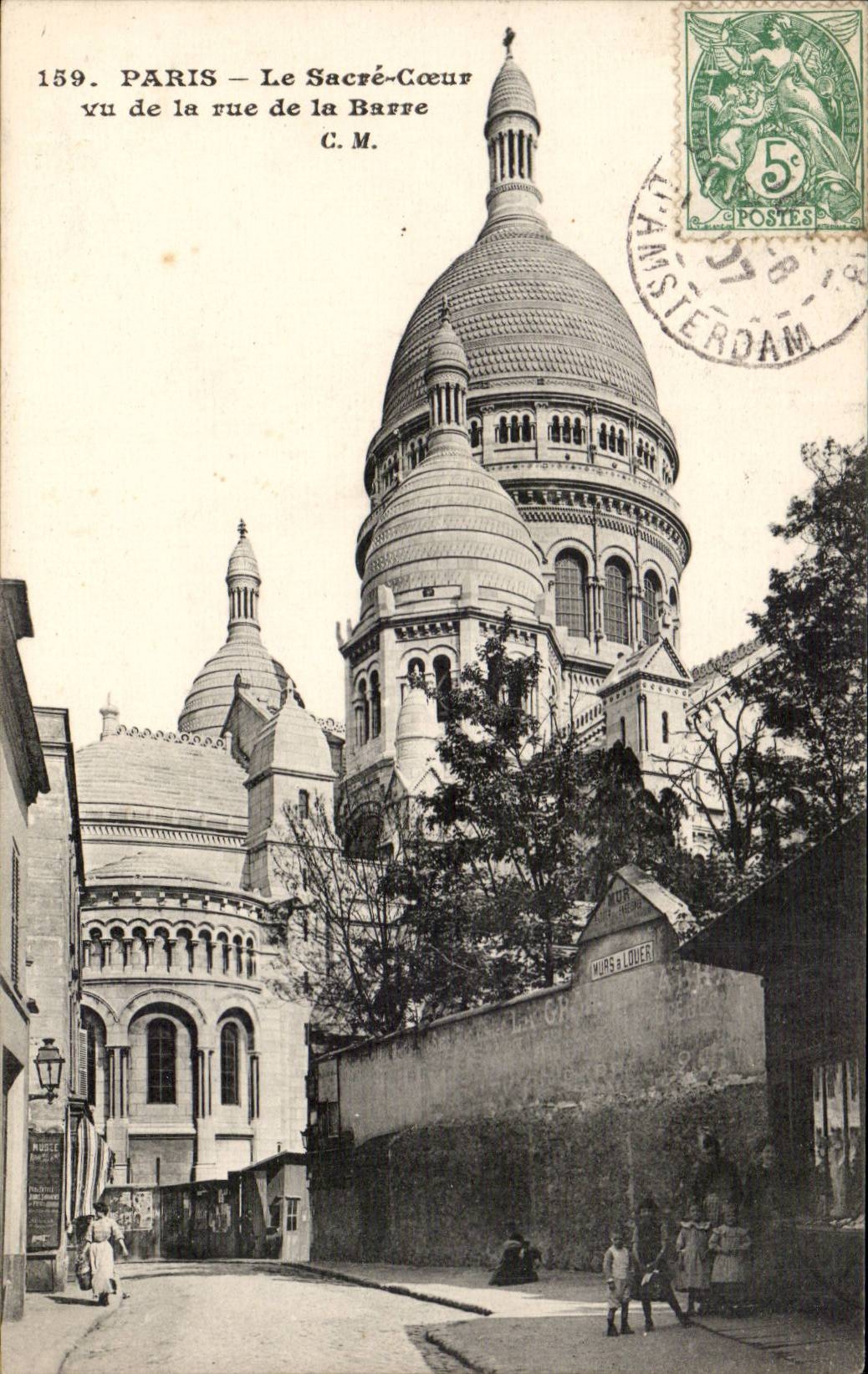 Paris CPA Rue de la Barre Le Sacre Coeur de Montmartre