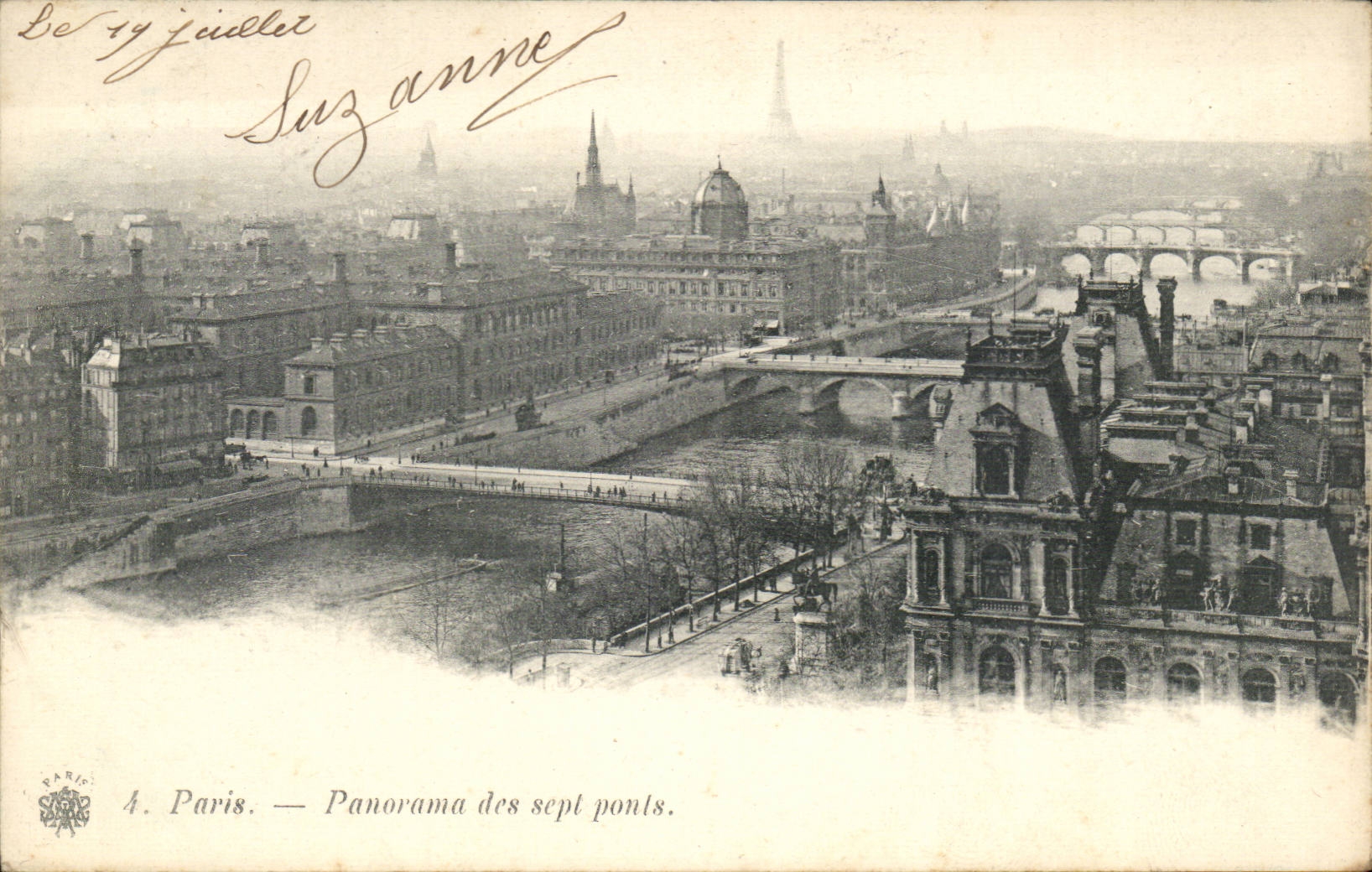 Paris CPA Panorama des sept ponts
