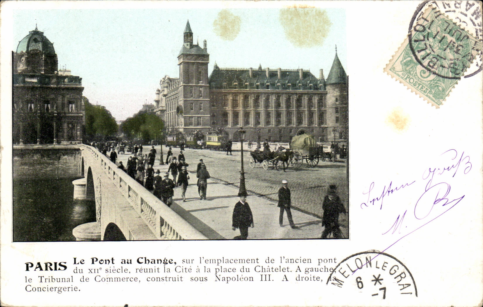 Paris CPA Le pont de change