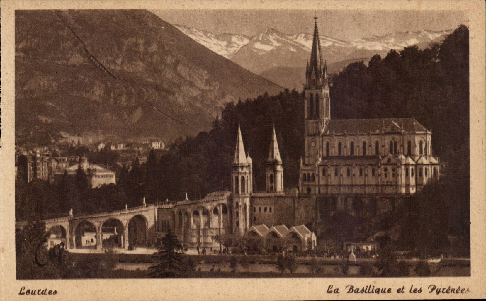 Lourdes CPA the basilica and the Pyrenees