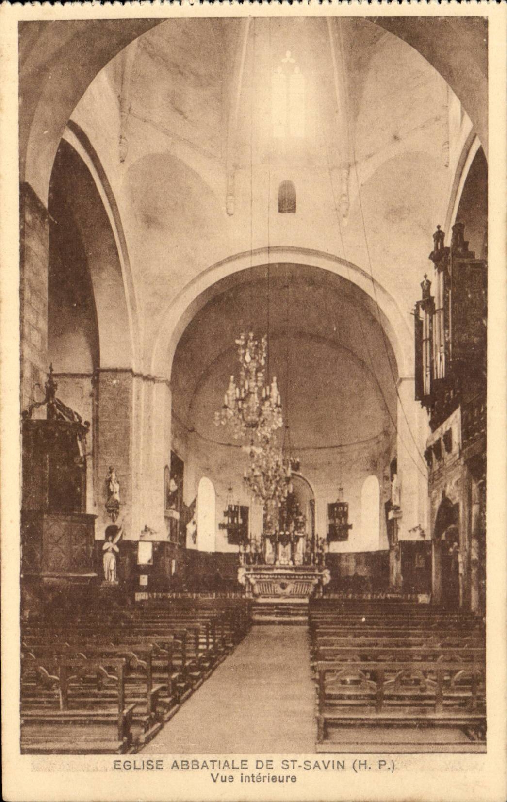 Str Savin CPA der gesehene Innenraum der Abtei Kirche