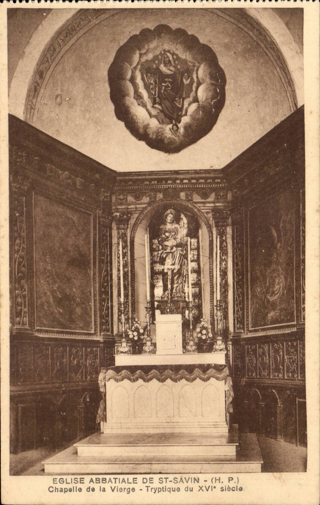 Str Savin CPA die Abteikirche Wolbung der TRyptique Jungfrau von 16