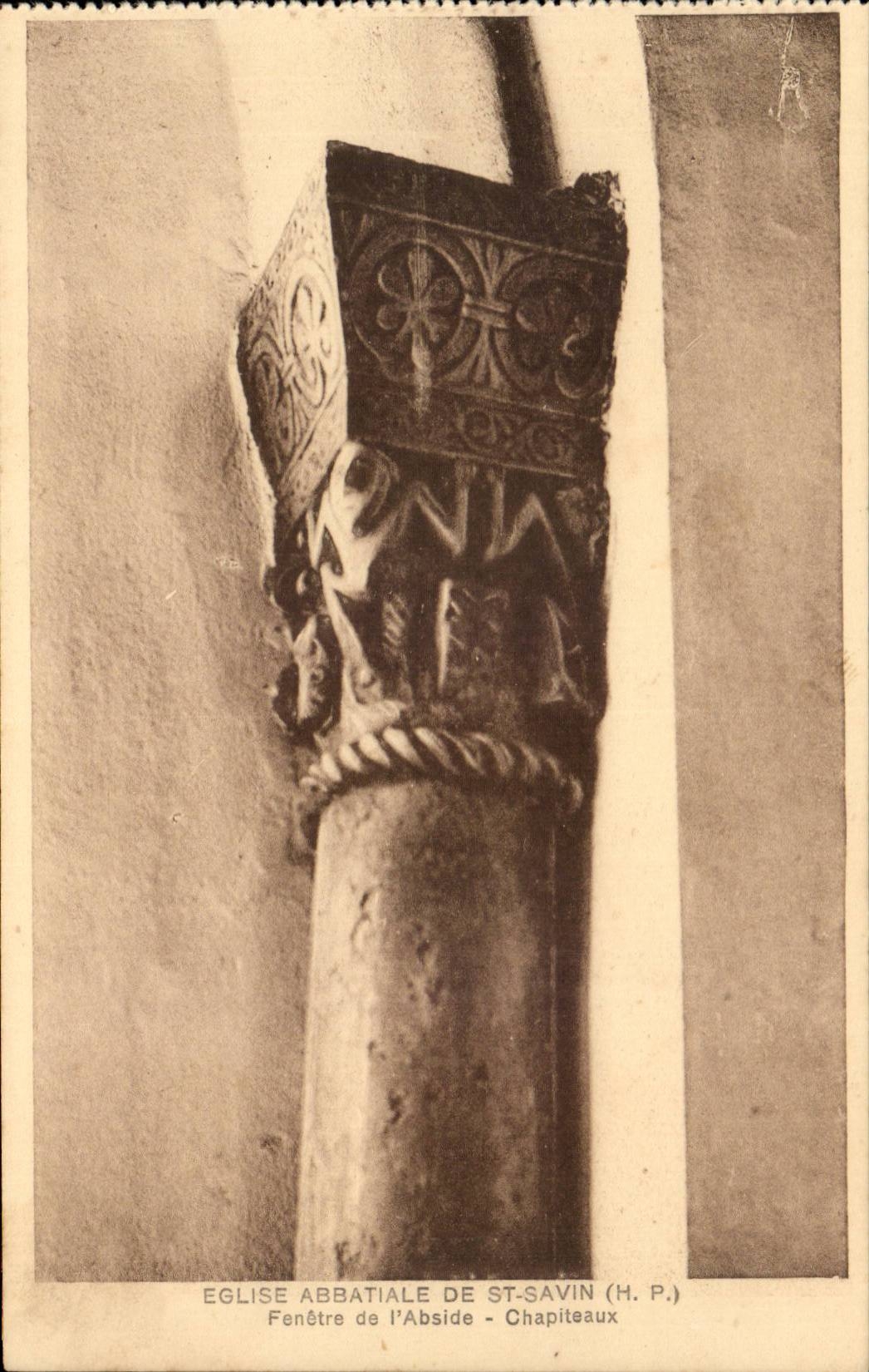 Str Savin CPA der Abteikirche Fenestrates Chapitaux Apse