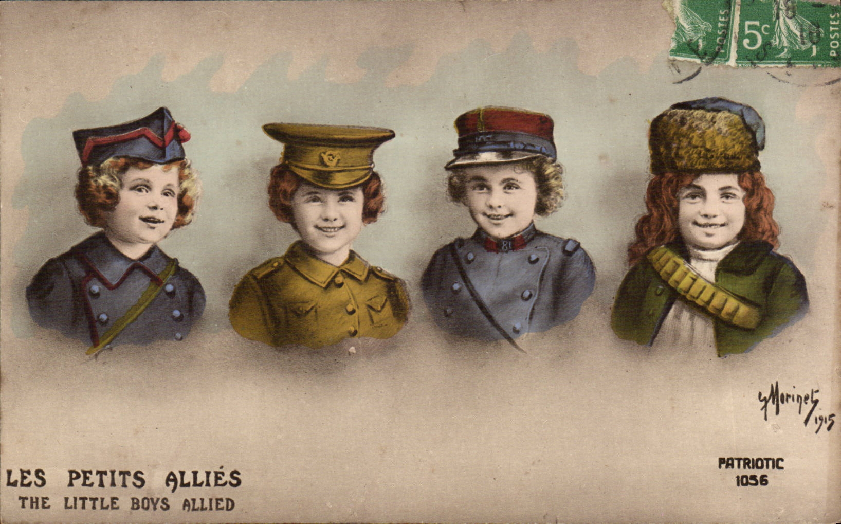 CPA Fantasy Children the small ones combine the little servant boys allied (militaria)