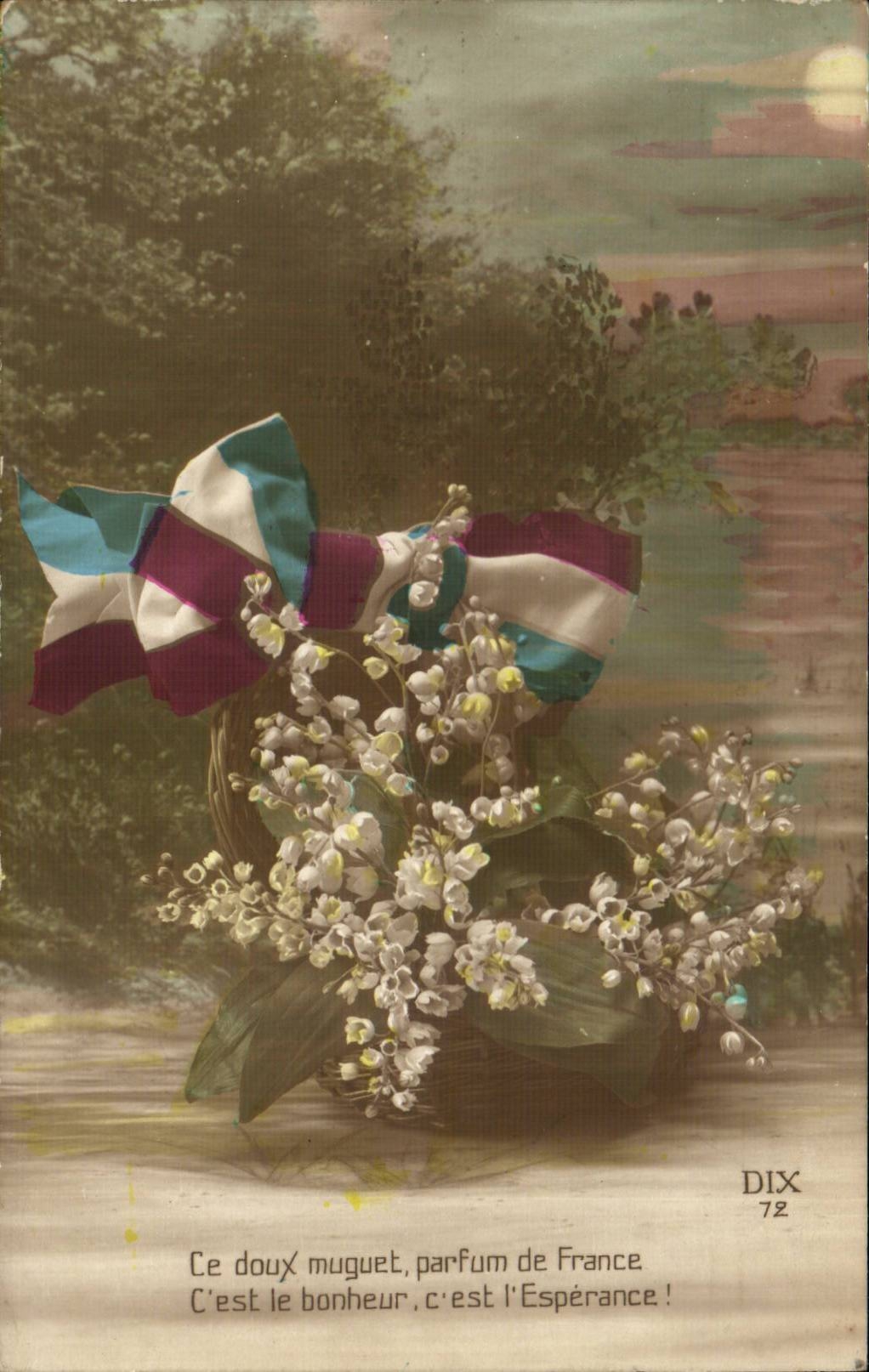 CPA Fantasy And soft lily of the valley (militaria)