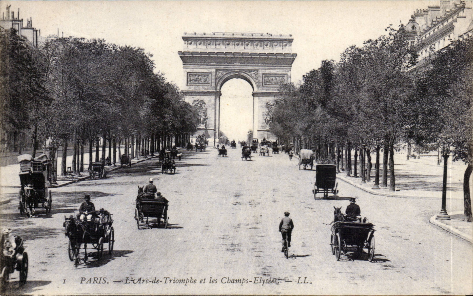 Paris CPA Arc de Triomphe and the Elysees Fields