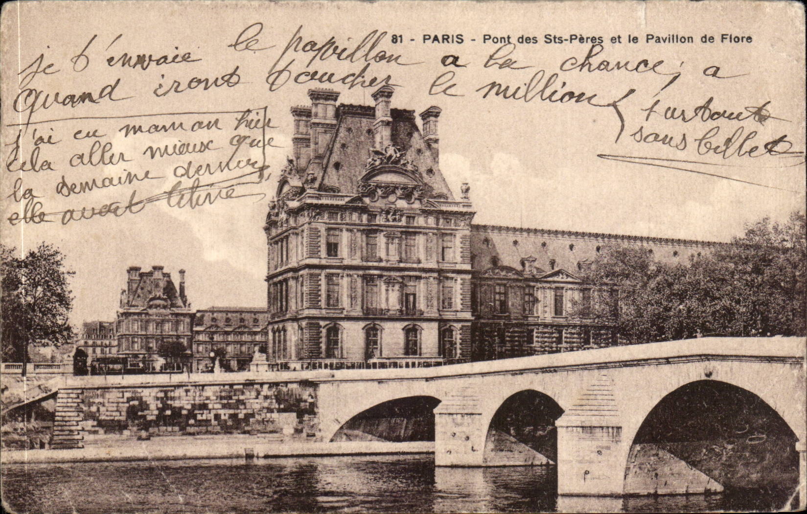 Paris CPA Pont des Saints Peres et le pavillon de Flore