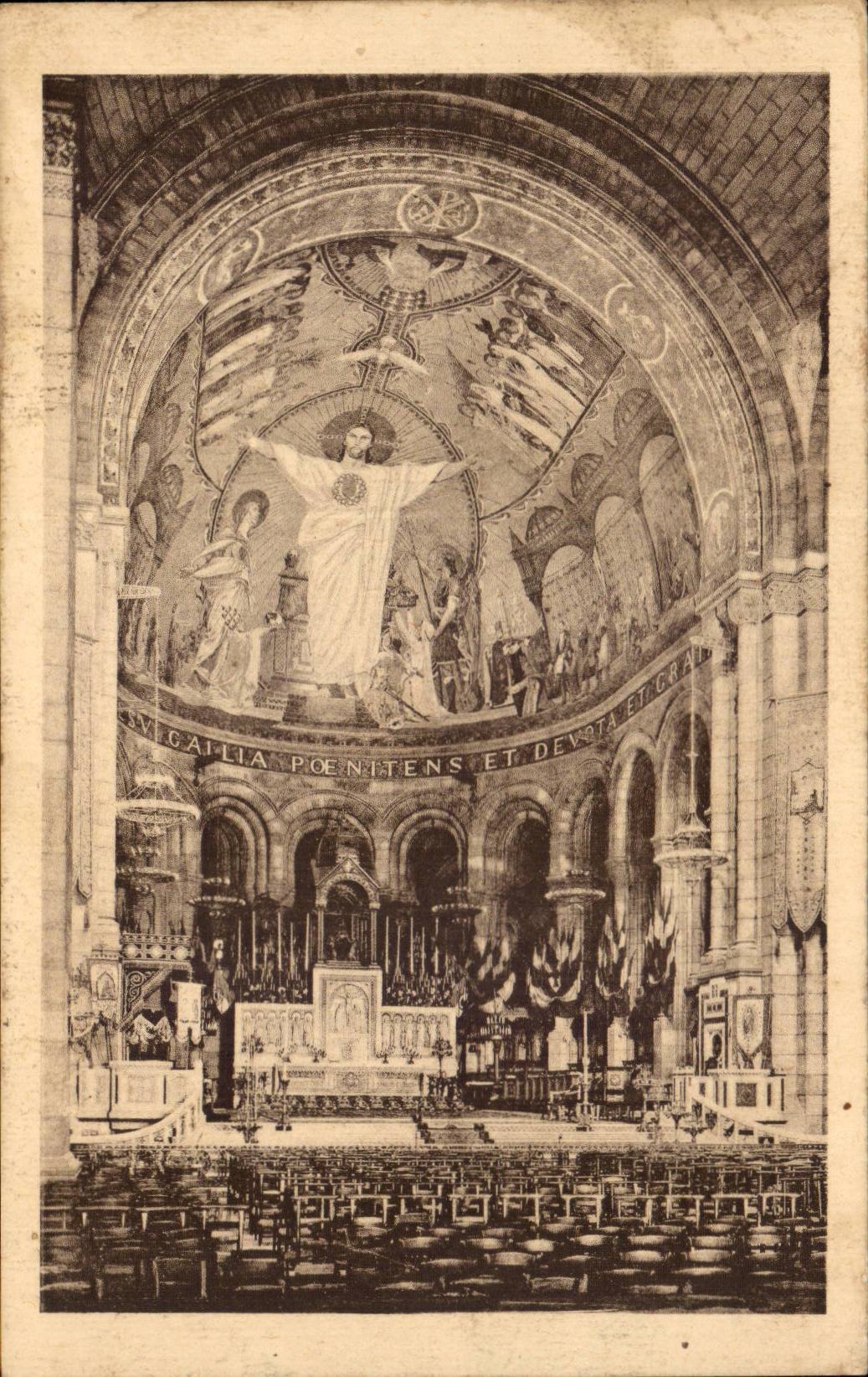 CPA Paris Basilique du Sacre Coeur de Montmatre Le choeur et le maitre autel