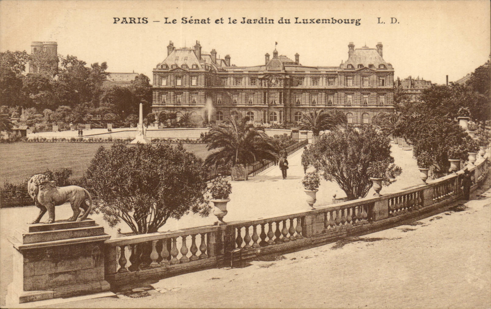 CPA Paris the Senate and the garden of Luxembourg