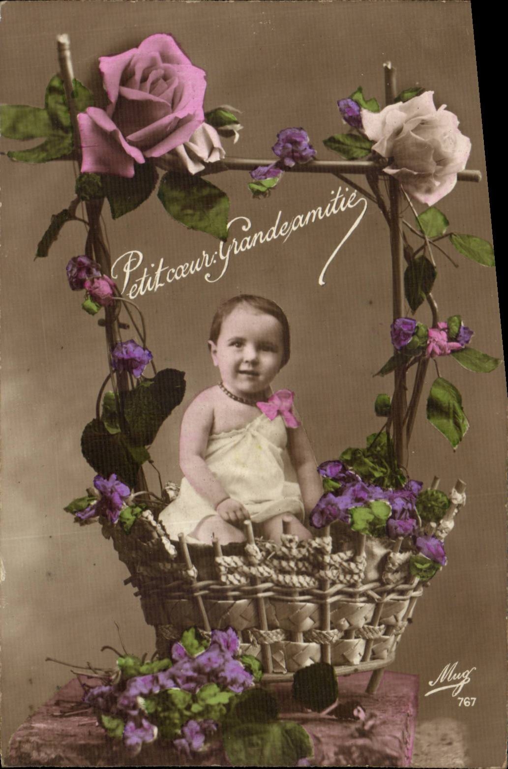 CPA Fantasy Baby in a basket