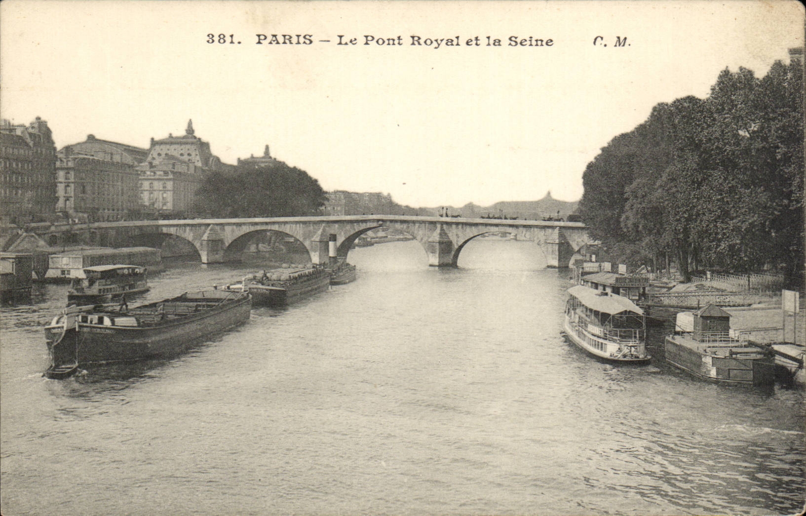 Paris CPA Le pont royal et la Seine