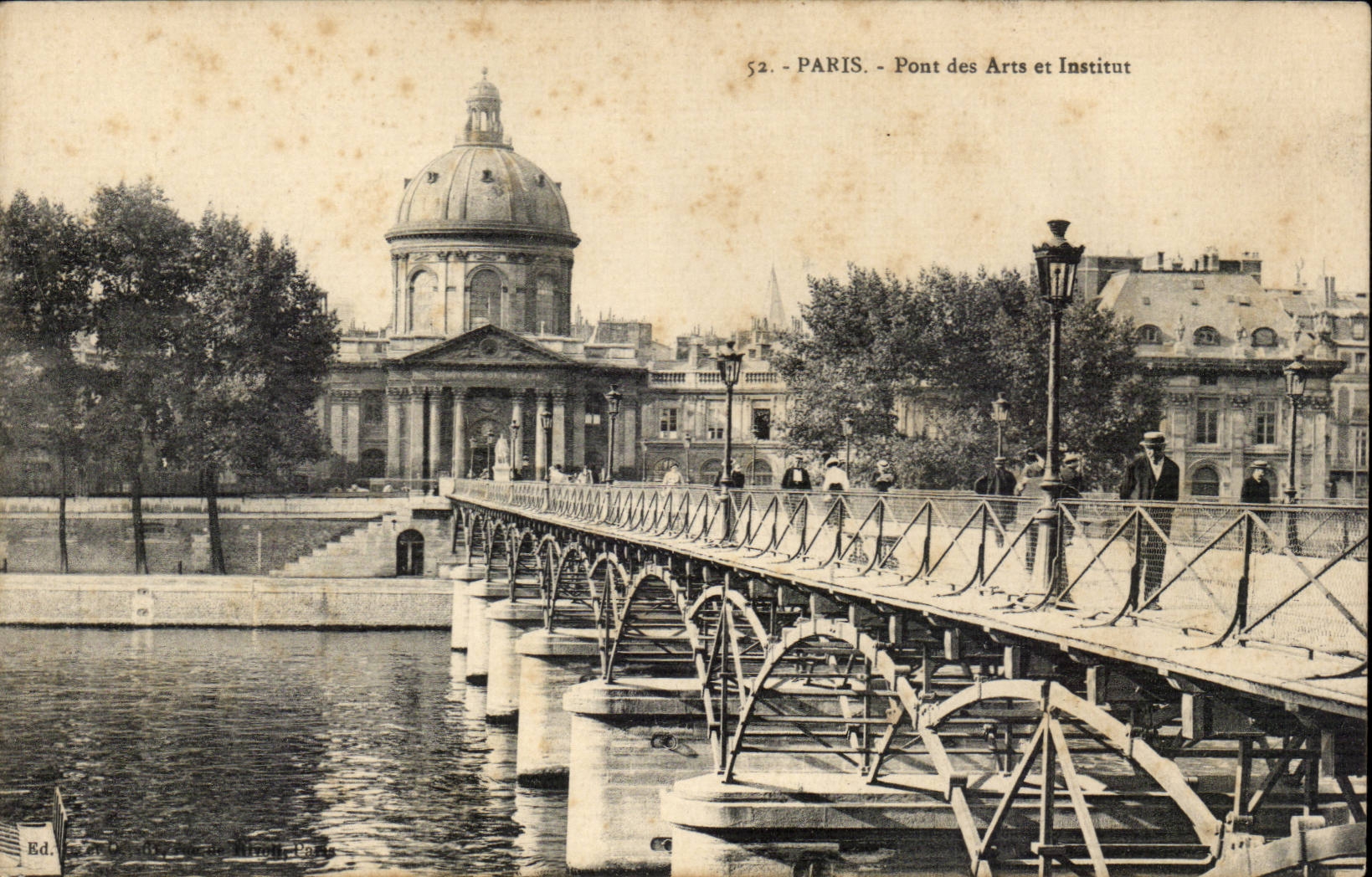 Paris CPA Bridge of Arts and Institute