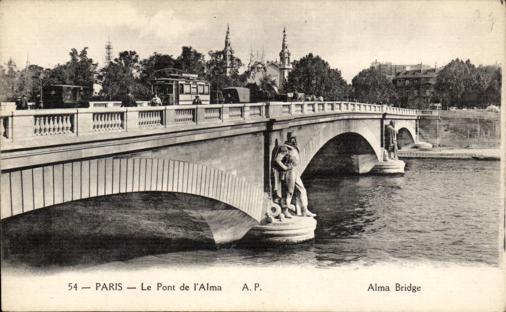 Paris CPA Bridge of Alma