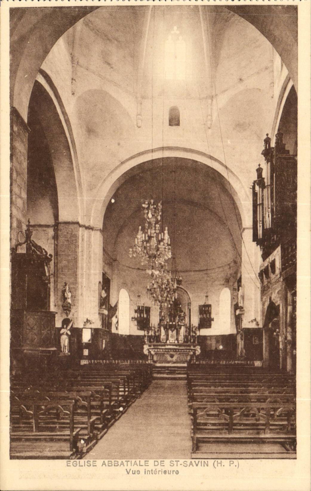 Str Savin CPA der gesehene Innenraum der Abtei Kirche