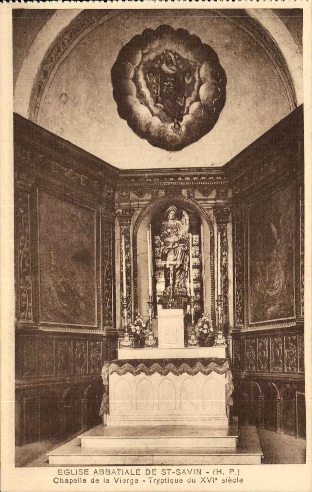 Str Savin CPA die Abteikirche Wolbung der TRyptique Jungfrau von 16