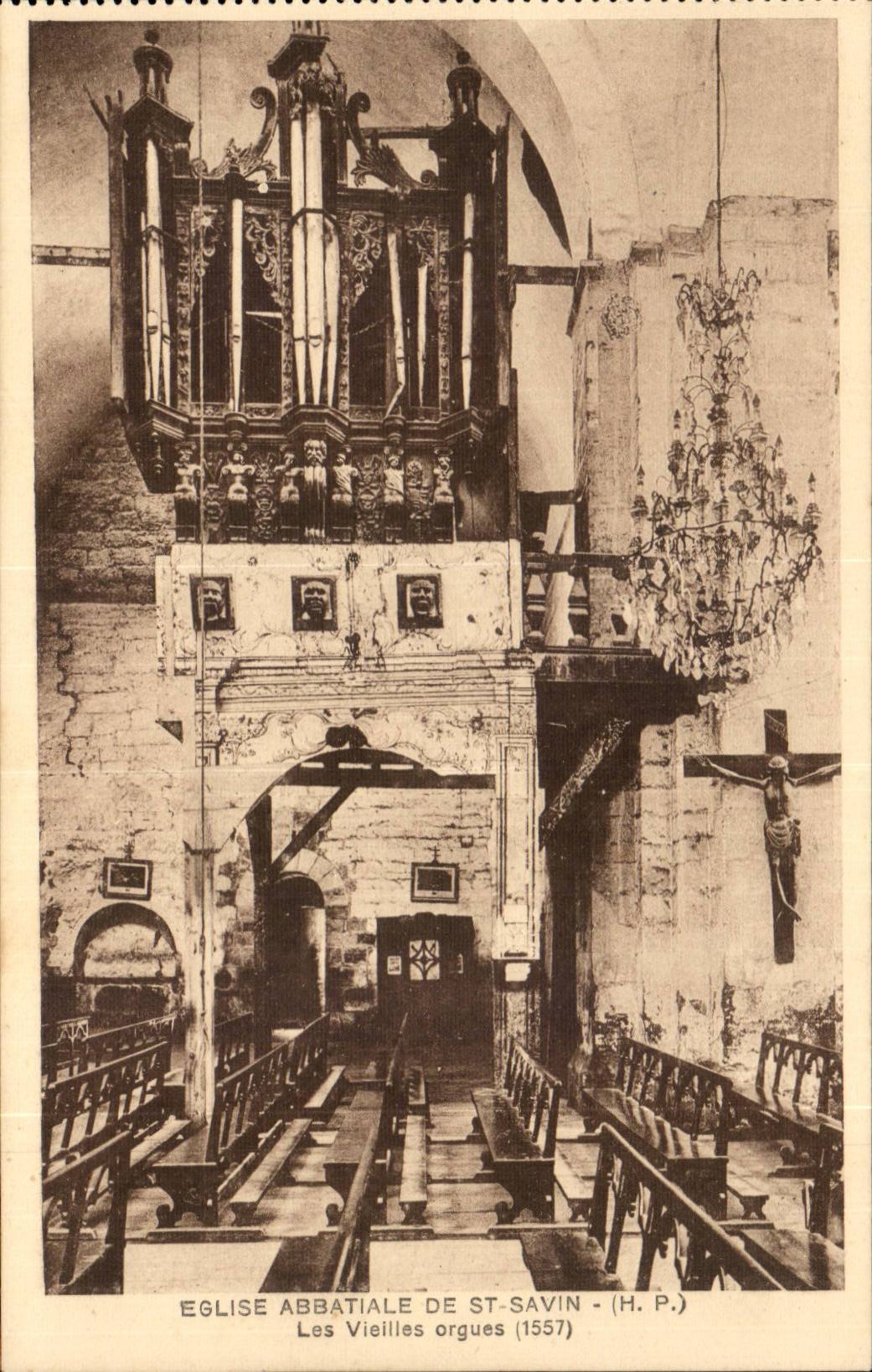 Str Savin CPA das alte Organ der Abteikirche