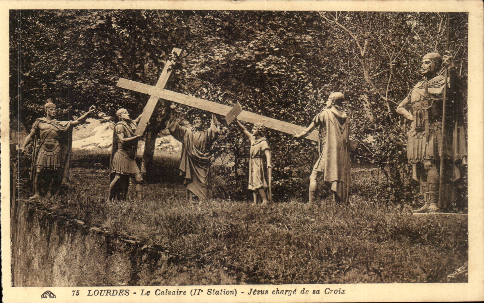 Lourdes CPA the martyrdom (2nd station) Jesus charges with its cross