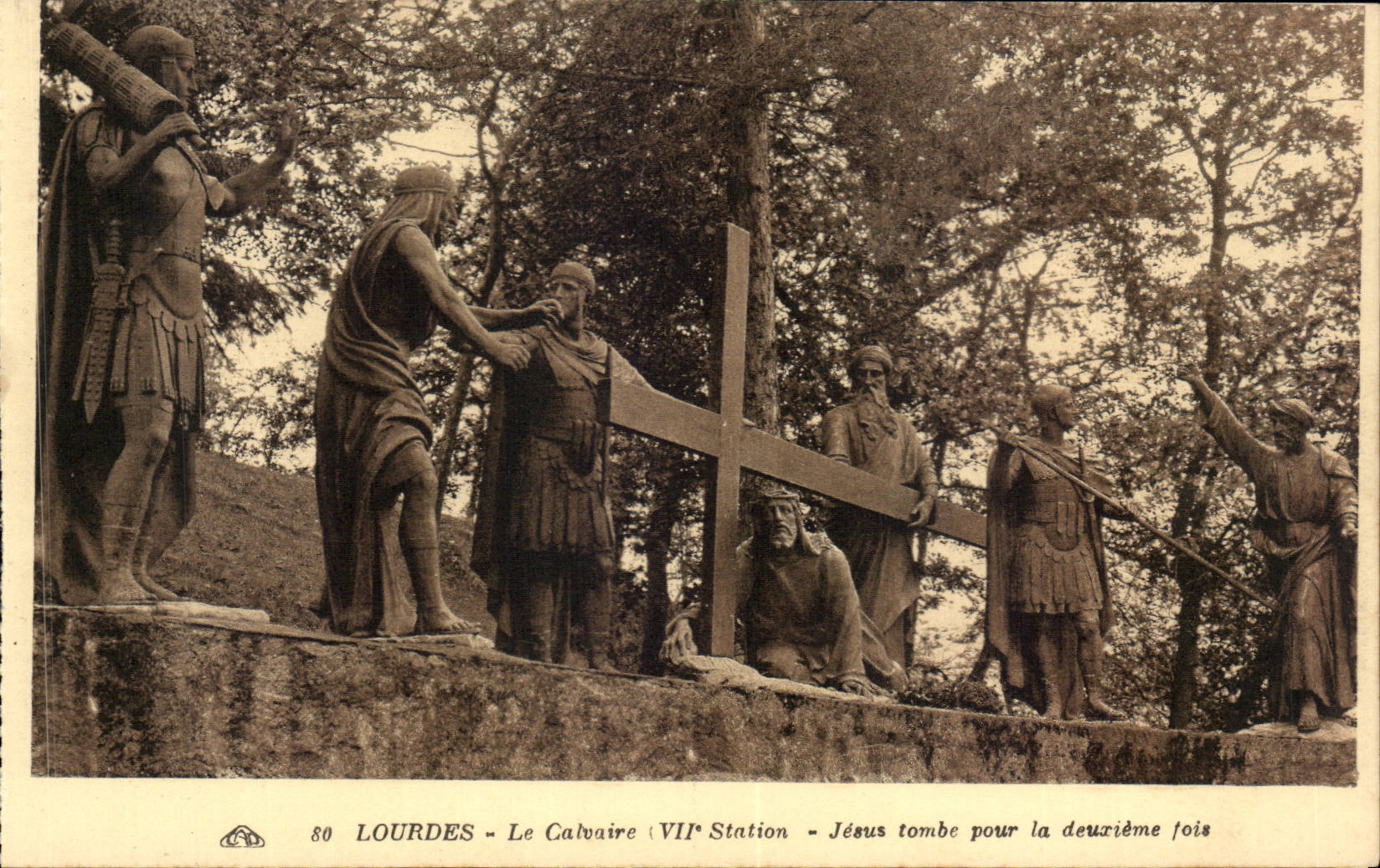 Lourdes CPA the martyrdom (7th station) a young tomb for the second time