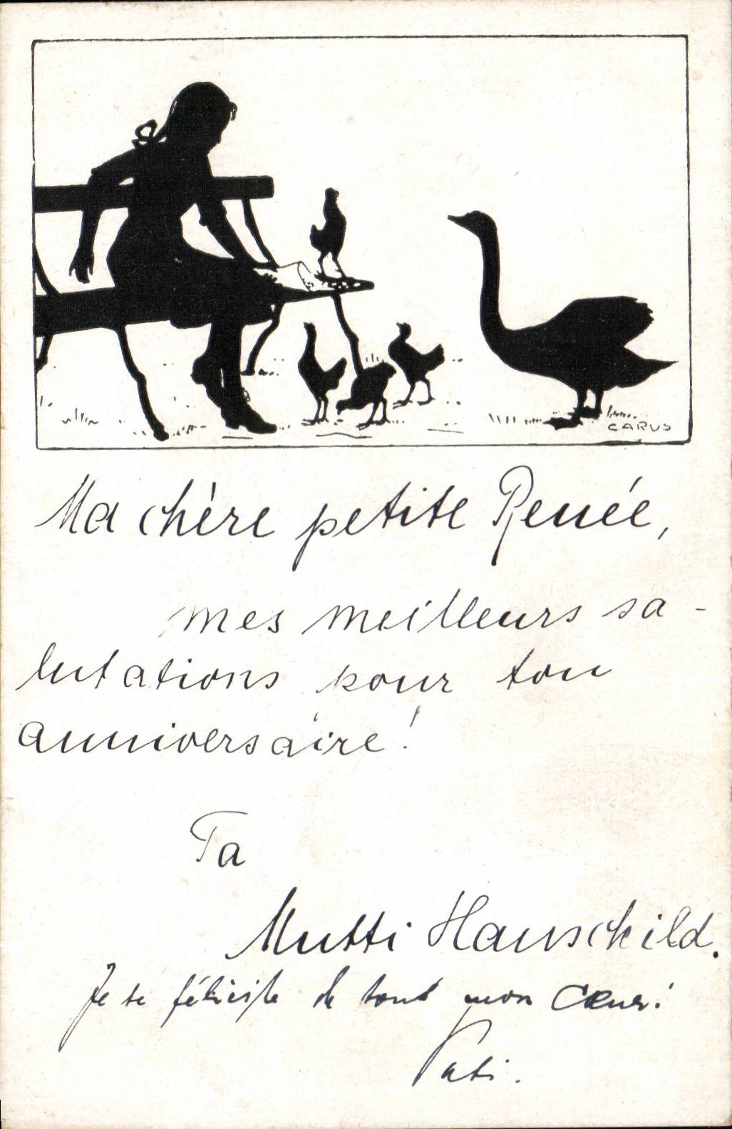 CPA Fantasy Child Hens and swan