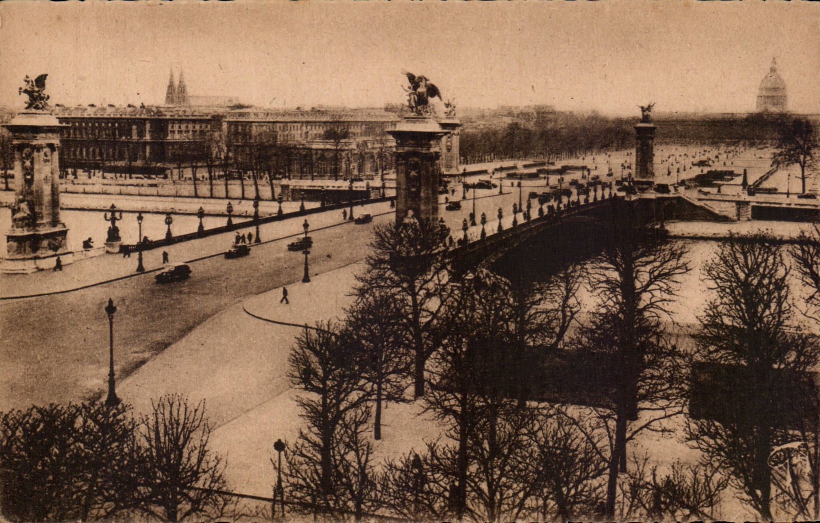 Paris CPA Bridge Alexandre III (1900) and esplanade of Invalides