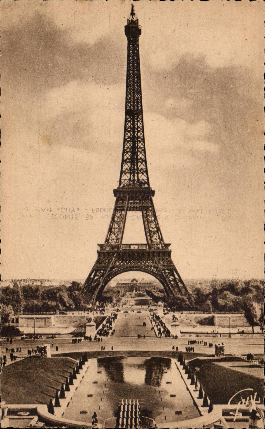 Paris CPA Eiffel Tower seen of the palate of Chaillot