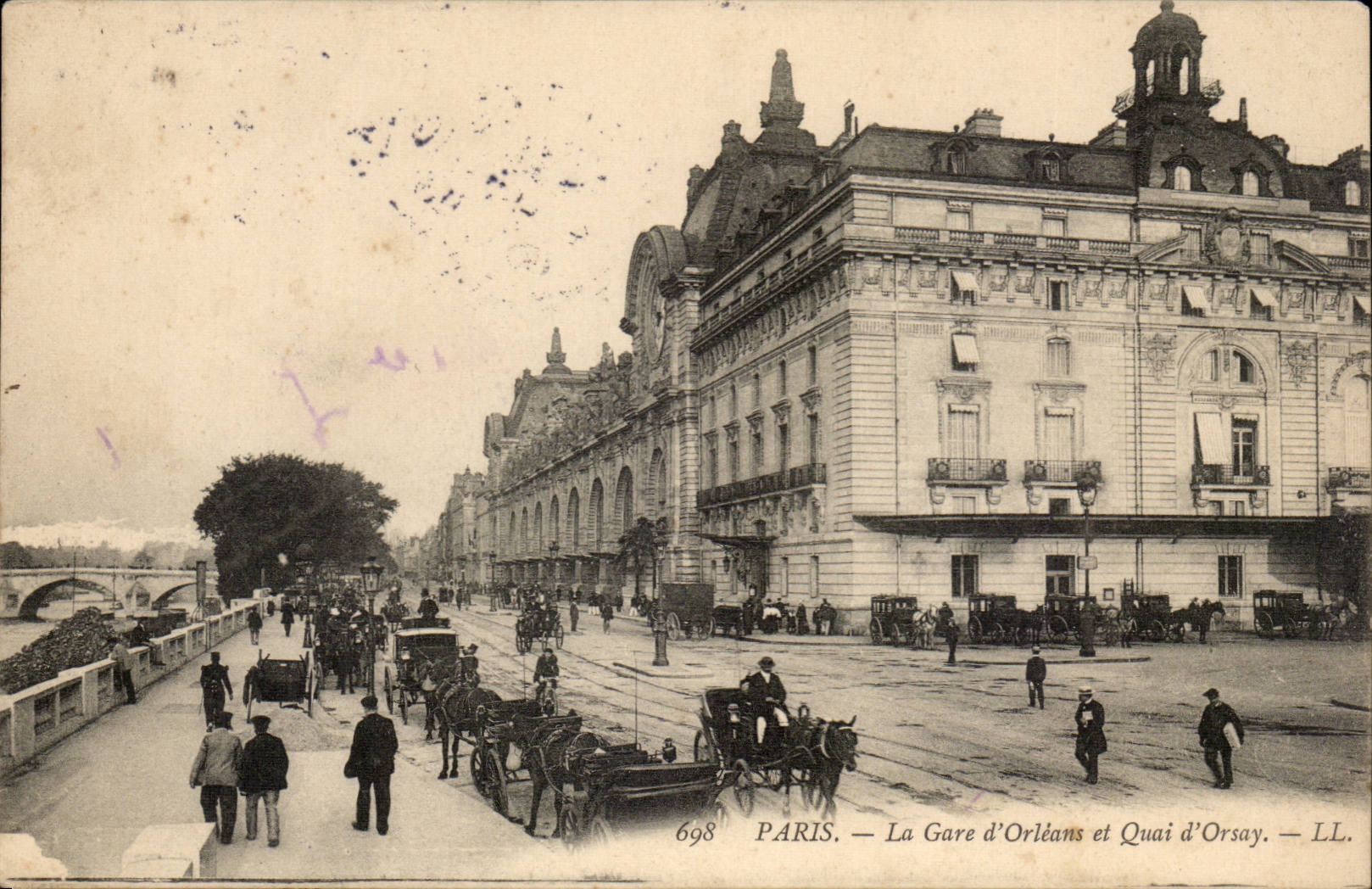 Paris CPA Train station of Orleans and Train station of Orsay