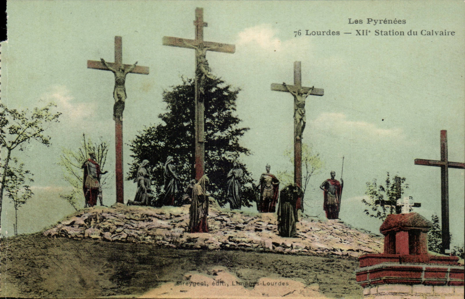 Lourdes CPA 12th station of the martyrdom (Christ Romans religion)