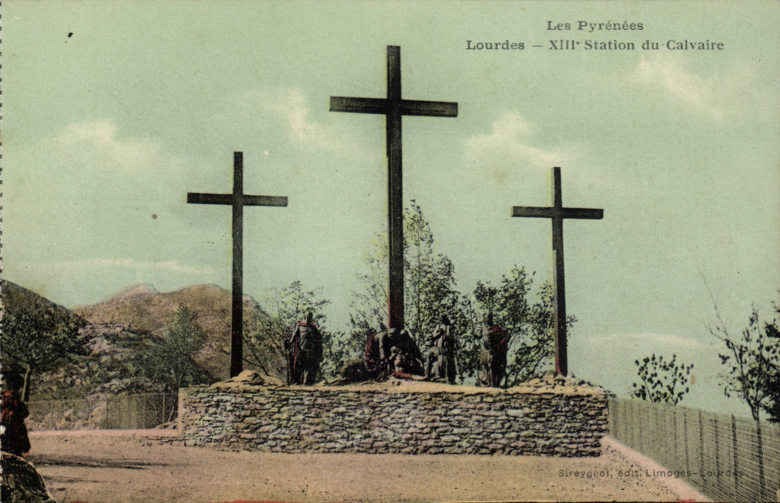 Lourdes CPA 13th station of the martyrdom (Christ Romans religion)