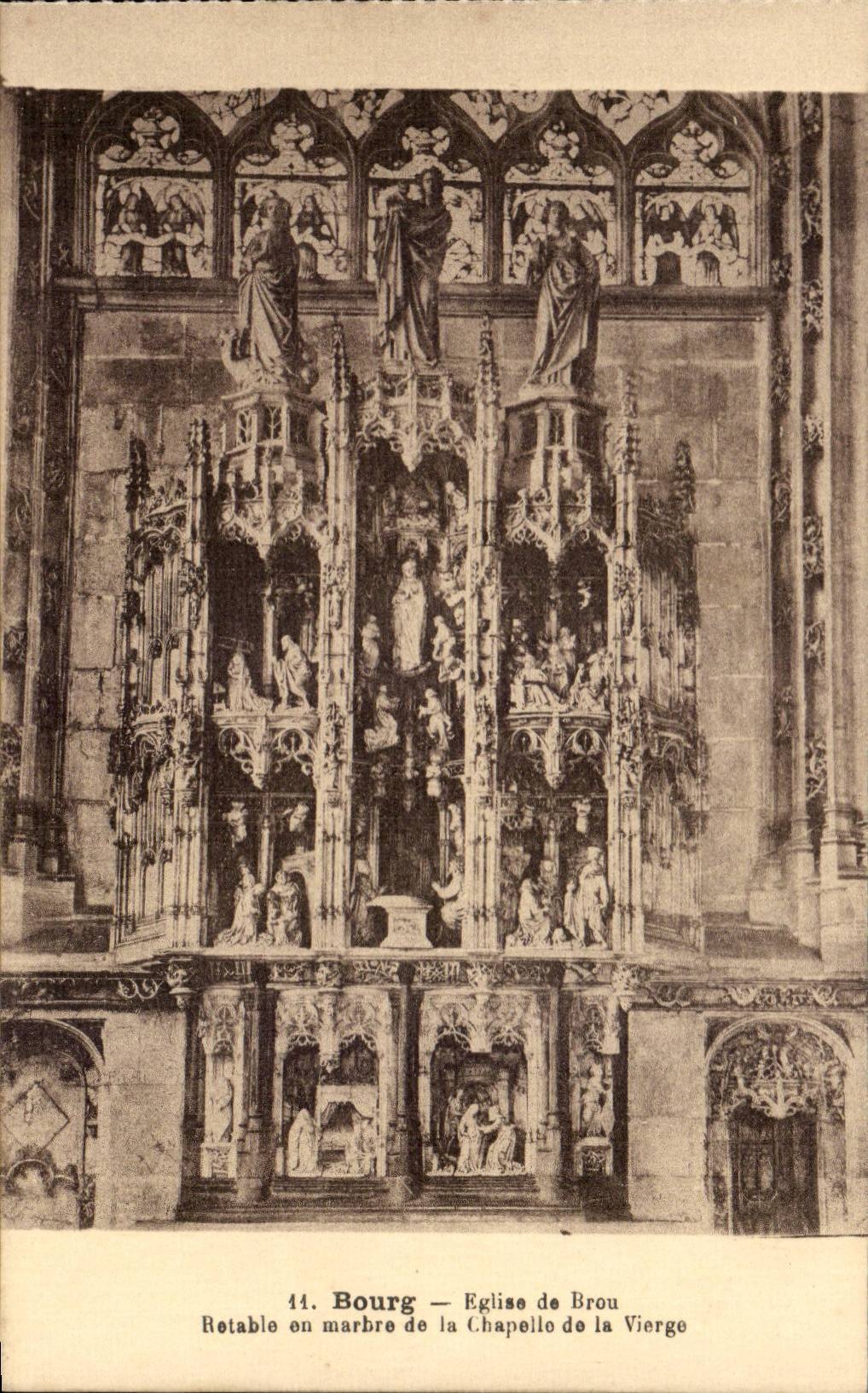 Borough CPA Retable out of marble of the vault of the virgin Church of Husks