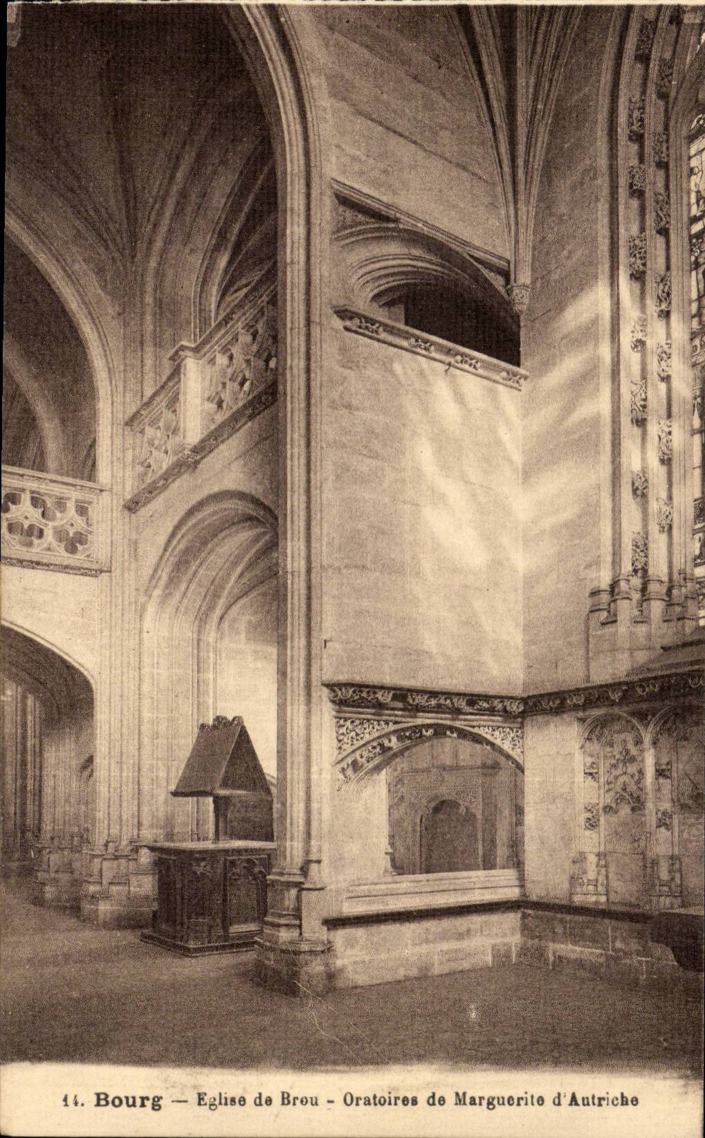 Borough CPA oratorical Details of the retable of Marguerite of Austria Church of Husks