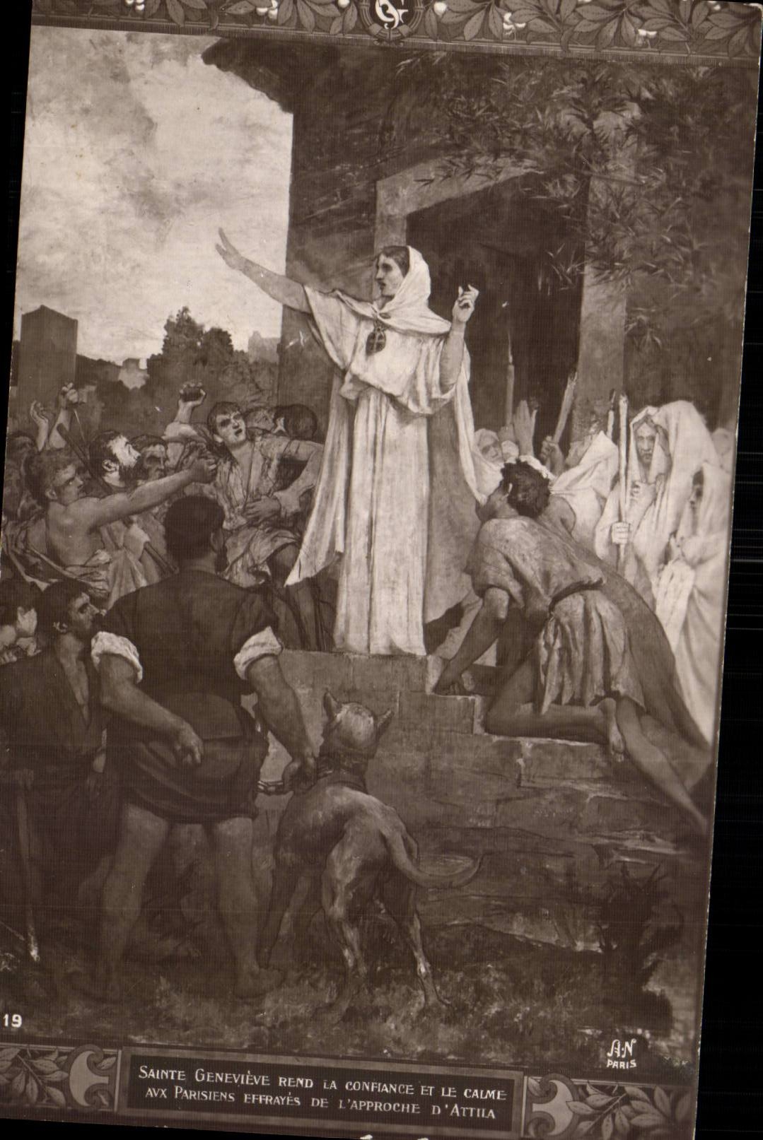 Paris CPA the Pantheon Sainte Genevieve reTours confidence and the calm one with Parisian frighten apr the approach of Attila
