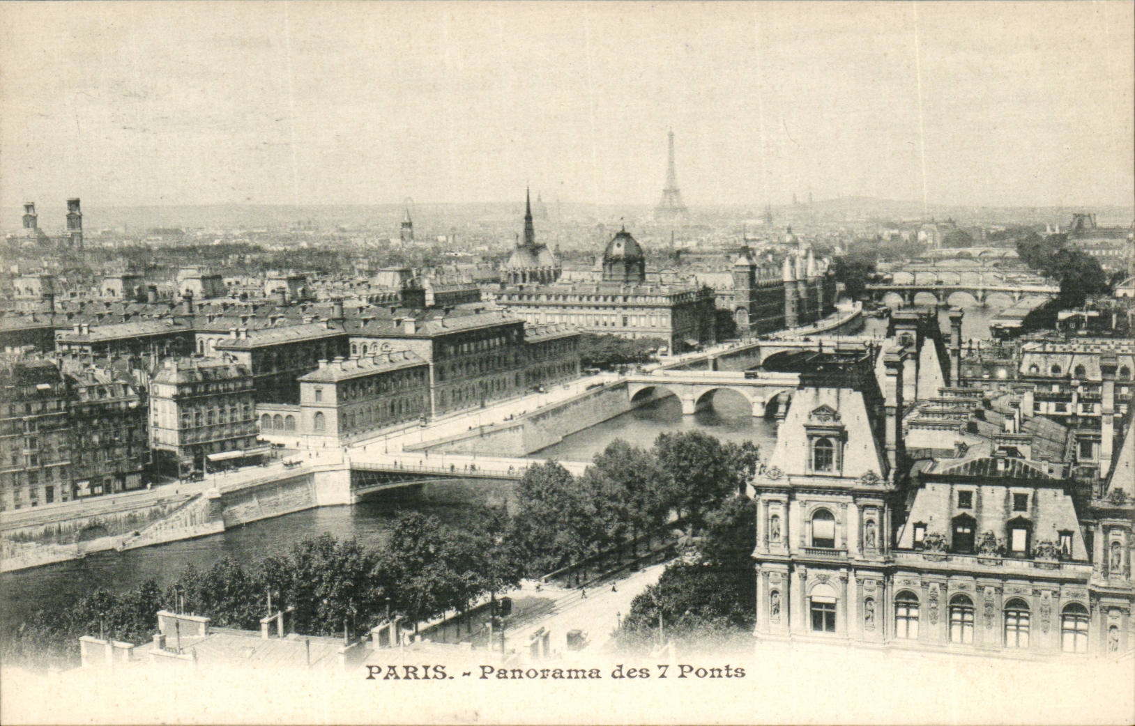 Paris CPA Panorama des 7 ponts