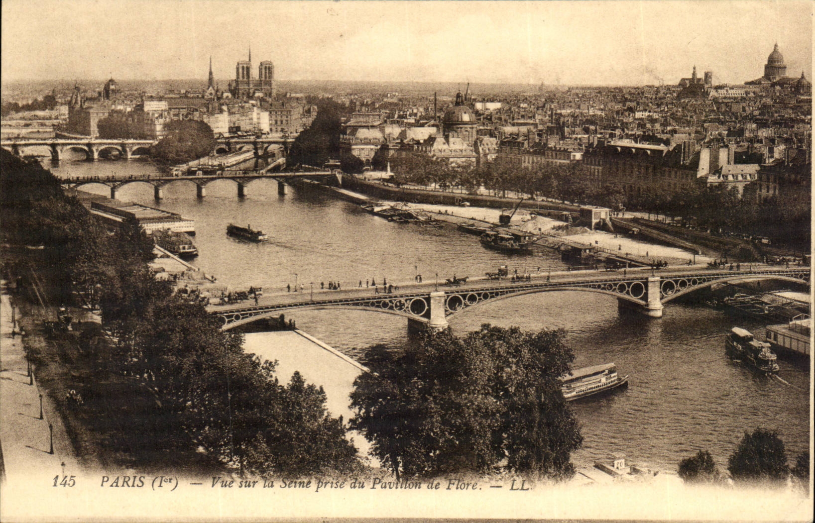 Paris CPA Vue sur la Seine prise du Pantheon de Flore