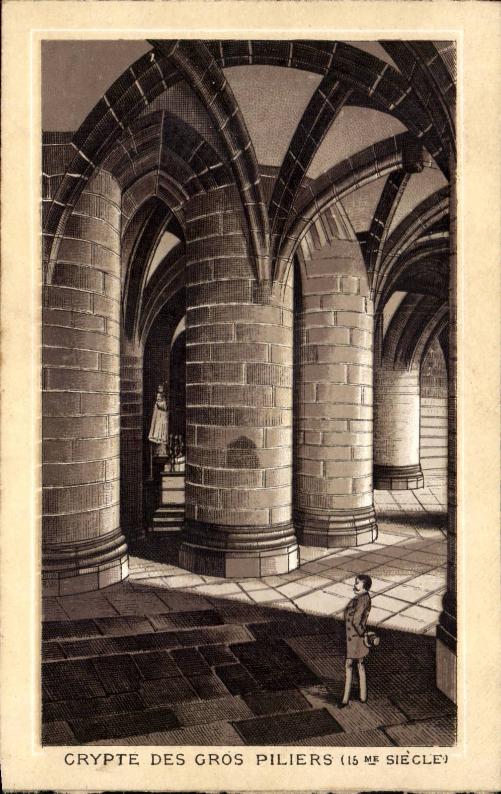 CPA Mont Saint Michel Crypt of the large pillars (15th)