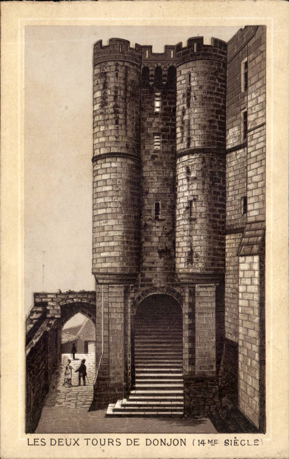 CPA Mont Saint Michel two Tours of the keep (14th)