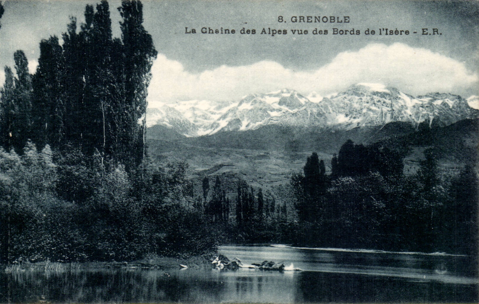Grenoble CPA die alpine Strecke gesehen von den Randern des Isere