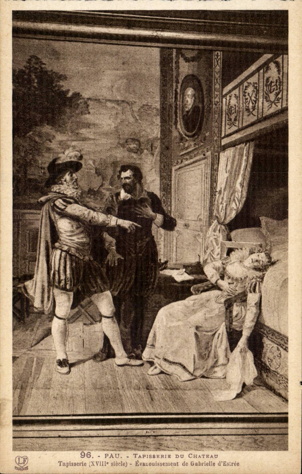 Pau CPA the castle Henri IV Tapestry of the Goblins Fainding of Gabrielle d' Estree