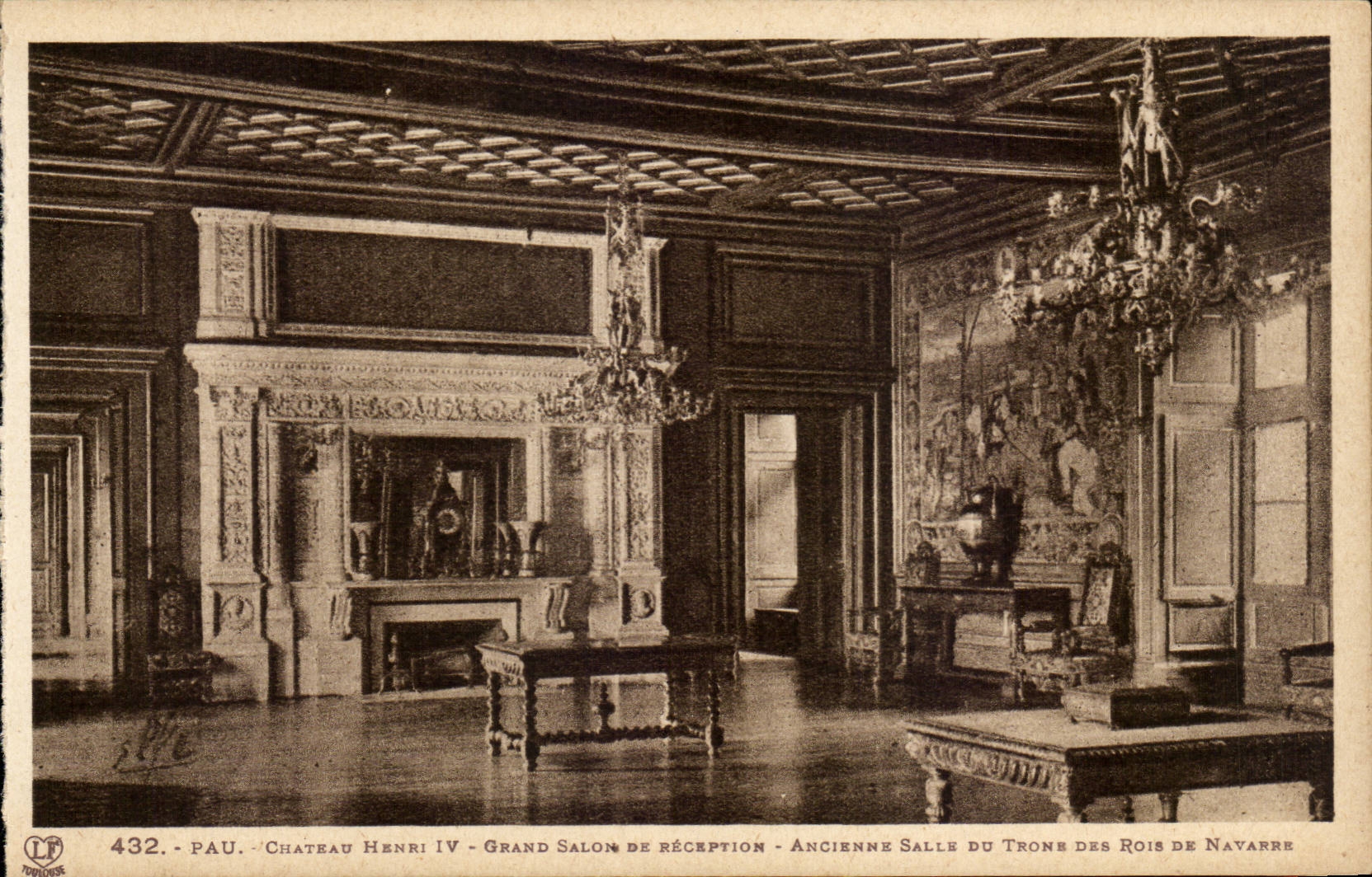 Pau CPA the castle of Henri IV Large reception room Old throne room of kings de Navarre