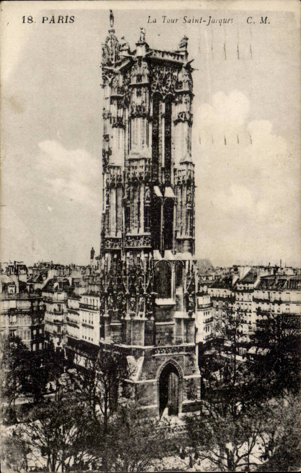 Paris CPA La tour Saint Jacques