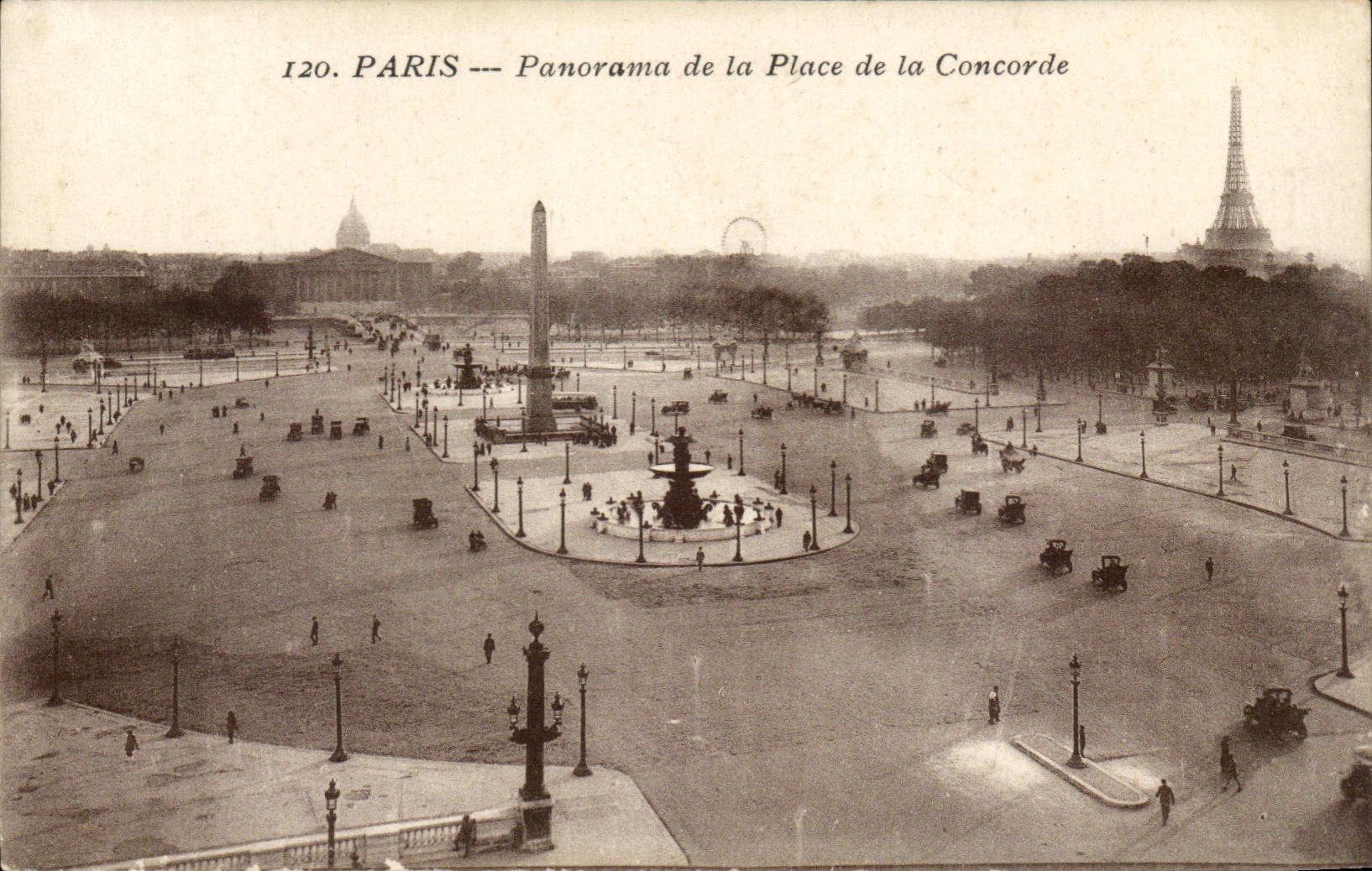 Paris CPA Panorama de la place de la Concorde (Tour Eiffel)