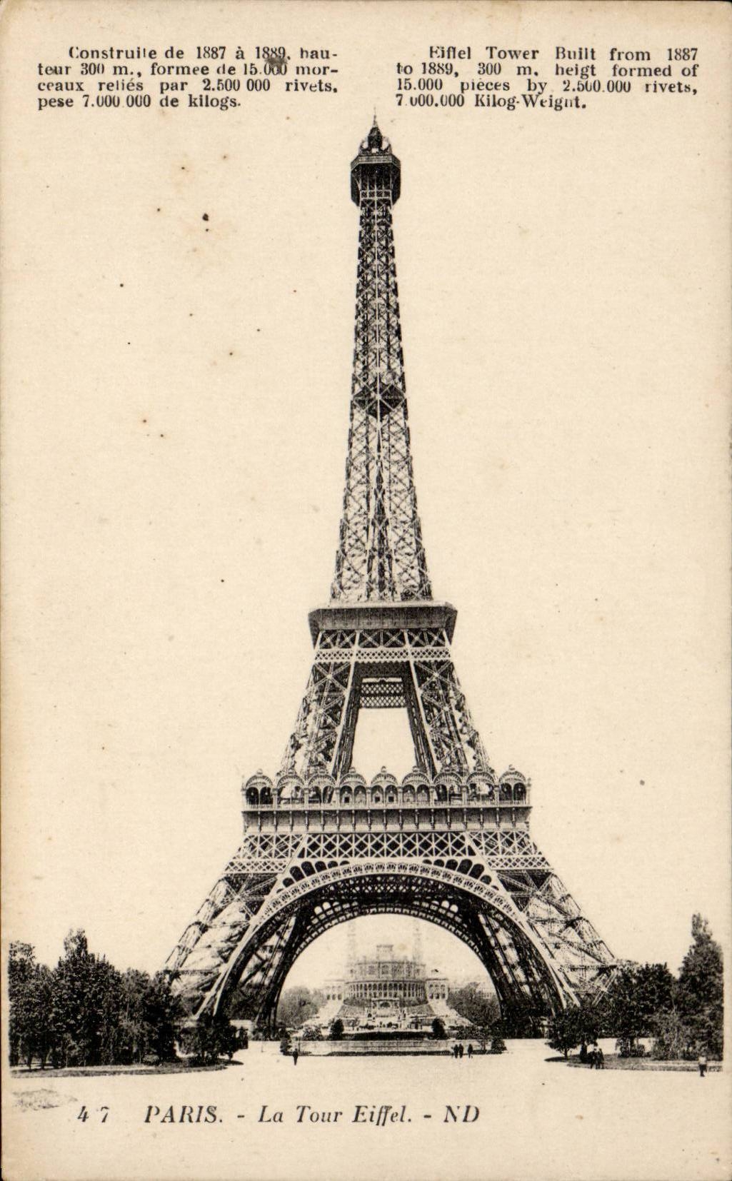 Paris CPA the Eiffel Tower