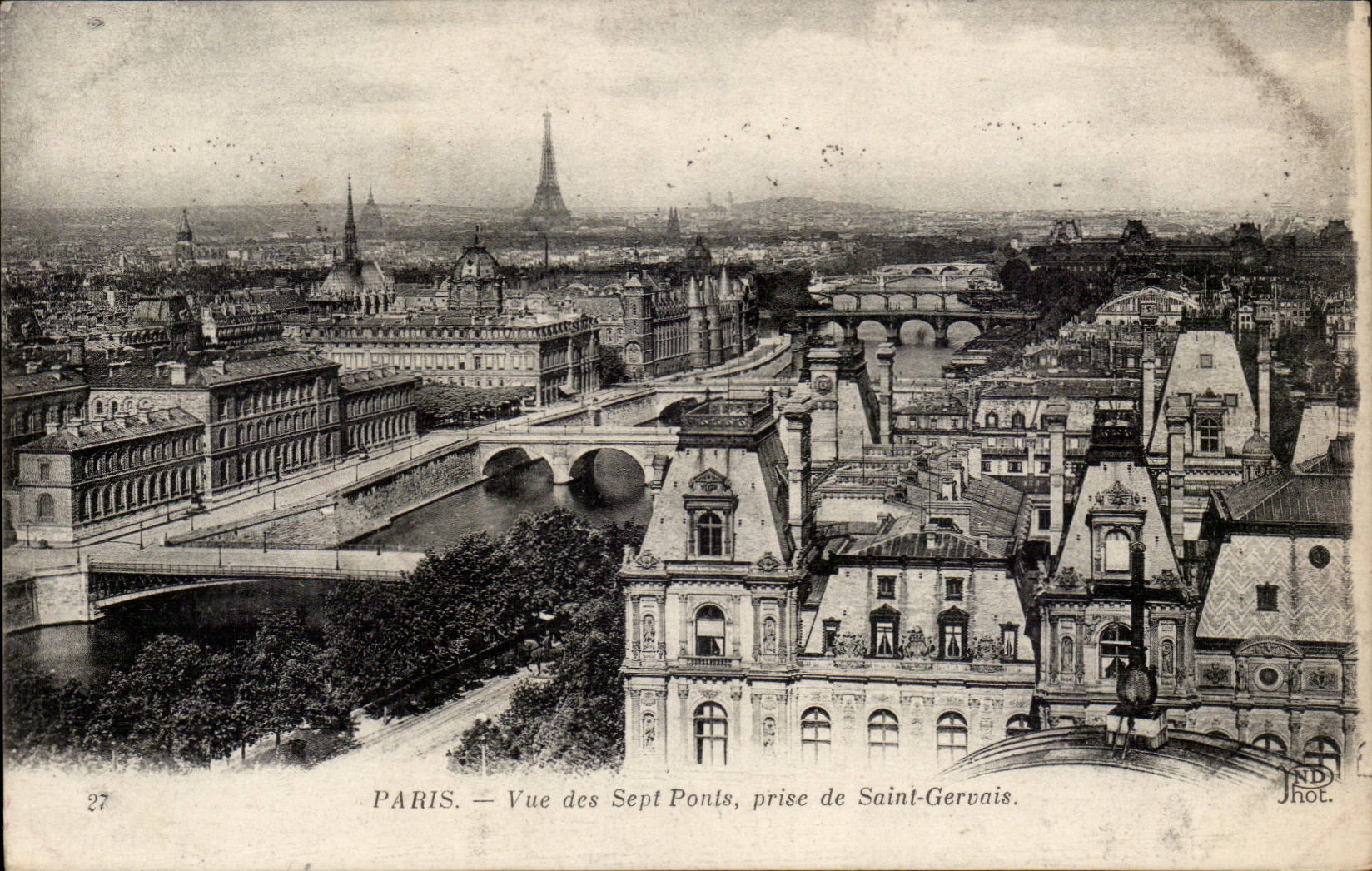 Paris CPA Vue des sept Ponts prise de Saint Gervais (Tour Eiffel)