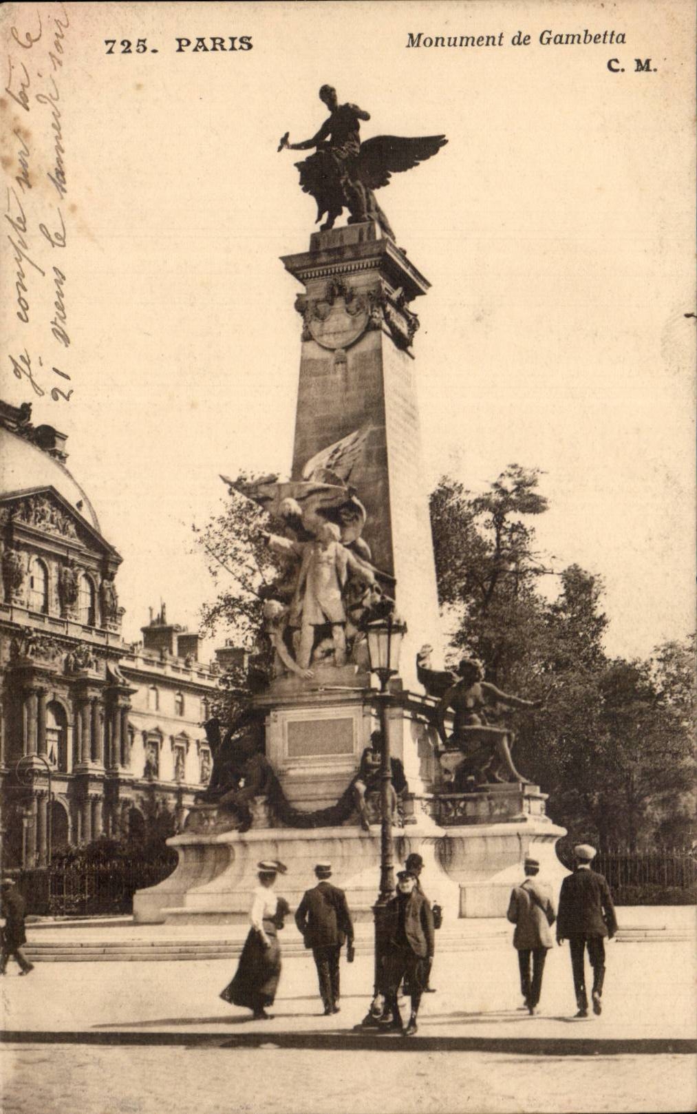 Paris CPA Monument de Gambetta
