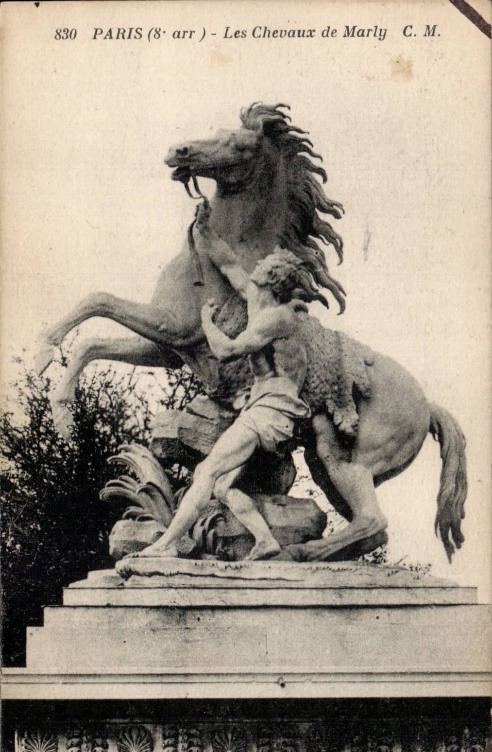 Paris CPA horses of Marly