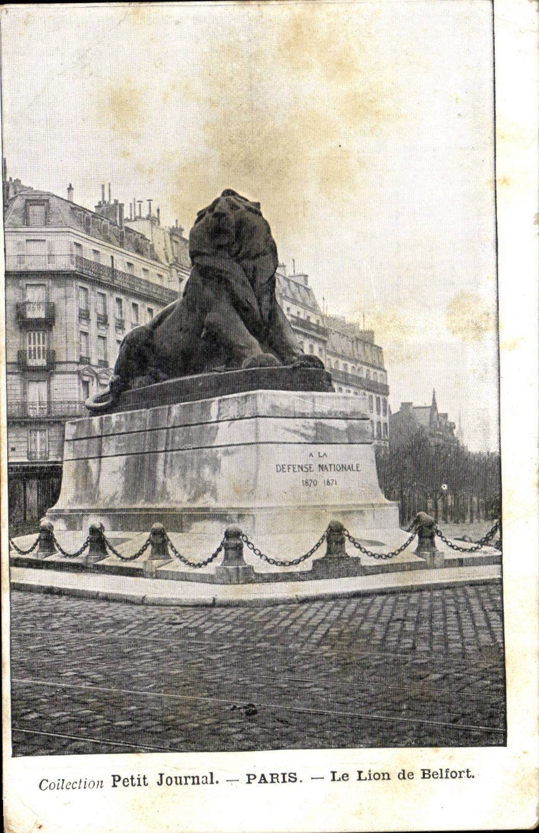 Paris CPA the lion of Belfort (collection Small Newspaper)