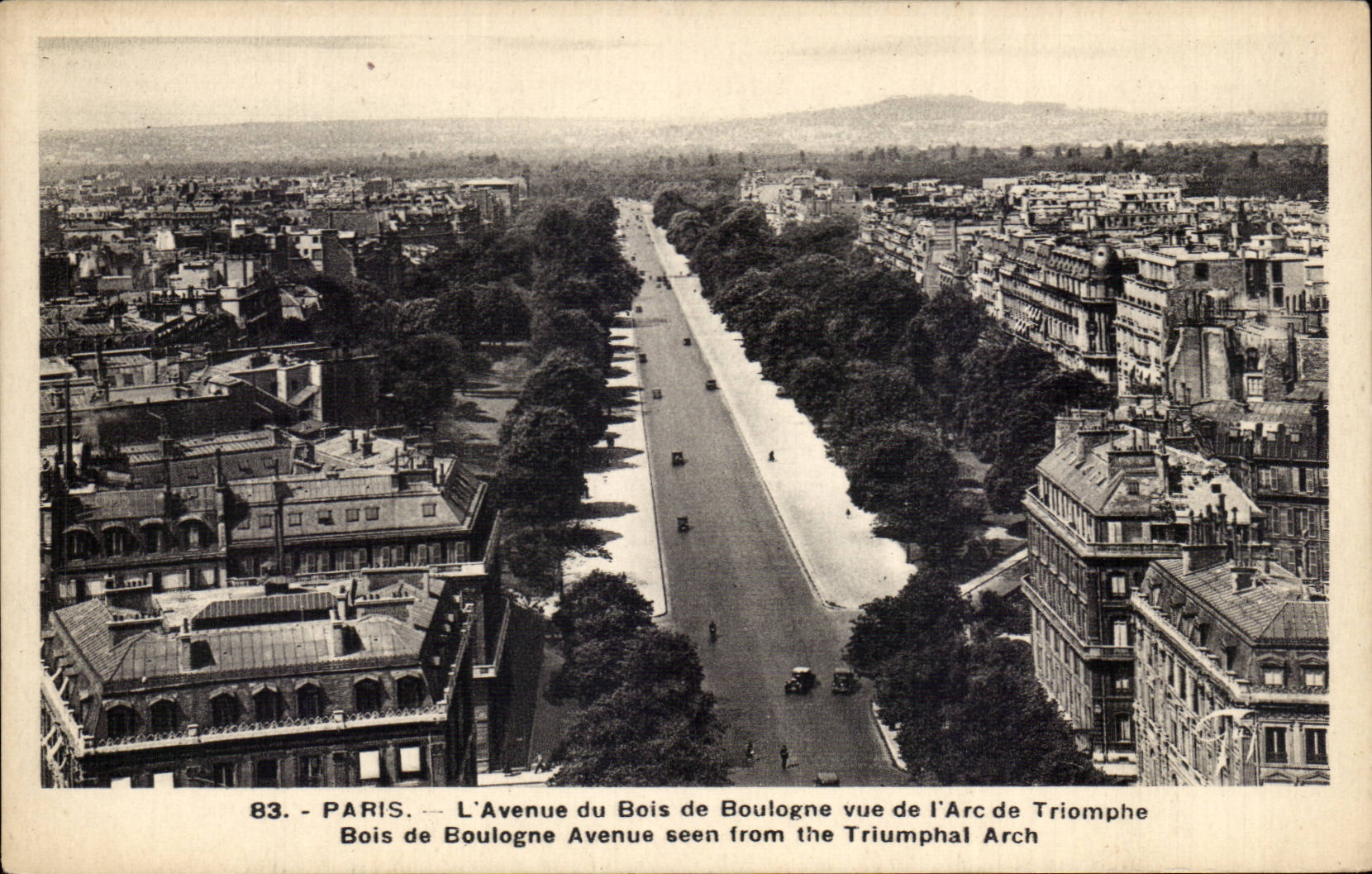 Paris CPA Which occurred of the Wood of Boulogne seen of Arc de Triomphe